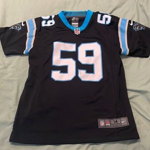 Carolina Panthers black NFL Nike Luke Kuechly youth jersey size medium